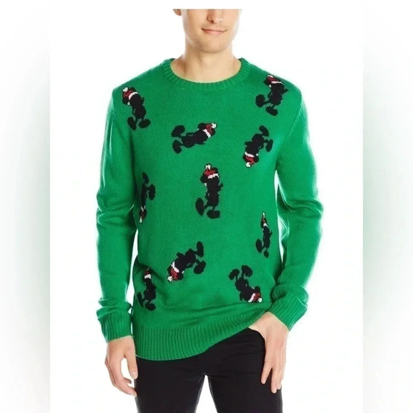 Disney Men's Santa Mickey Mouse Sweater, Christmas Sweater Green XL - Picture 5 of 5